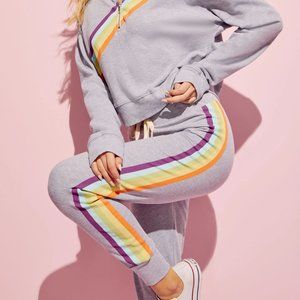 Wildfox Gray Joggers - multi color stripe, NWOT